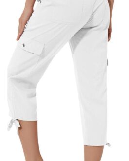 YuKaiChen Women’s Capris Hiking Summer Pants Outdoor Athletic Casual with Pockets