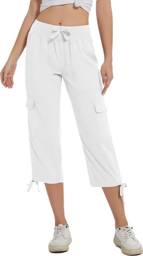 YuKaiChen Women's Capris Hiking Summer Pants Outdoor Athletic Casual with Pockets - Image 3