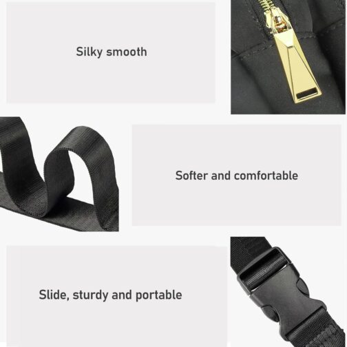 ZORFIN Fanny Packs for Women Men: Crossbody Belt Bag with Adjustable Strap - Fashion Waist Packs for Workout Running Traveling Hiking Black - Image 4