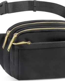 ZORFIN Fanny Packs for Women Men, Belt Bag with 4 Zipper Pockets, Fashion Crossbody Bags, Large Capacity Waist Packs with Adjustable Strap for Workout/Running/Hiking (Black2)