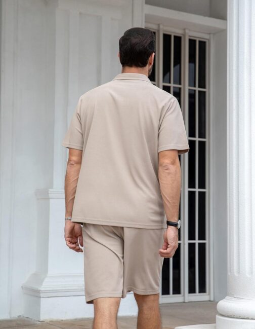ZPB Mens Polo Shirt and Shorts Set Summer Outfits 2 Piece Fashion Casual Tracksuits Short Sleeve Polo Suit - Image 4