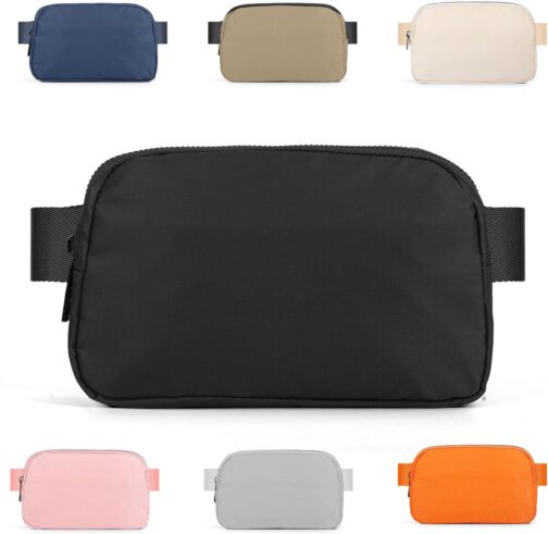 ZPN Mini Fanny Pack Black Belt Bag for Women and Men, Fashionable Waterproof Waist Pack with Adjustable Strap for Traveling, Hiking, Jogging, Cycling