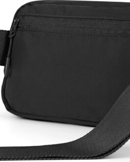 ZPN Mini Fanny Pack Black Belt Bag for Women and Men, Fashionable Waterproof Waist Pack with Adjustable Strap for Traveling, Hiking, Jogging, Cycling