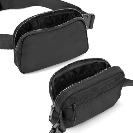 ZPN Mini Fanny Pack Black Belt Bag for Women and Men, Fashionable Waterproof Waist Pack with Adjustable Strap for Traveling, Hiking, Jogging, Cycling - Image 3