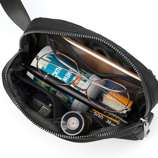ZPN Mini Fanny Pack Black Belt Bag for Women and Men, Fashionable Waterproof Waist Pack with Adjustable Strap for Traveling, Hiking, Jogging, Cycling - Image 6