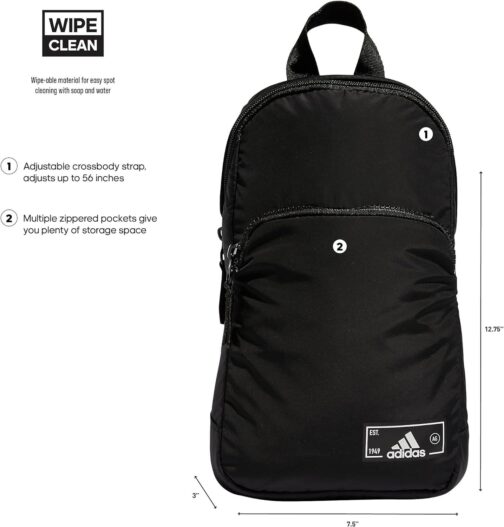 adidas Essentials 2 Sling Crossbody Bag, Black, One Size - Image 2