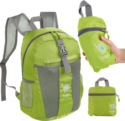 bago Lightweight Small Hiking Backpack for Women and Men - 25L Travel Day Pack - Foldable Hiking Daypack Ultralight for Camping Outdoor Sports - Day Bag Packable Backpack for Travel (Green) - Image 2