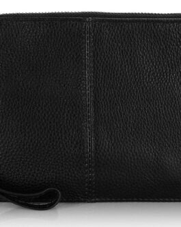 befen Genuine Leather Wristlet Clutch Wallet Purses Small Crossbody Bags Shoulder Handbag for Women, Silver Zipper