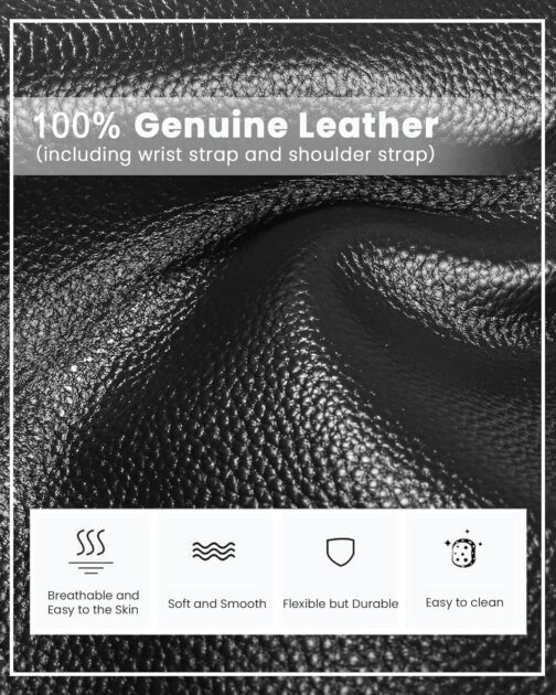 befen Genuine Leather Wristlet Clutch Wallet Purses Small Crossbody Bags Shoulder Handbag for Women, Silver Zipper - Image 6