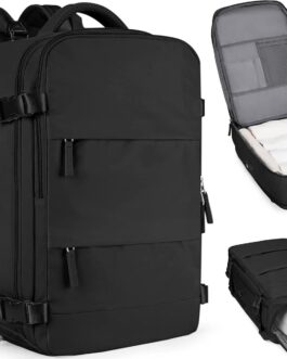 coofay Large Travel Backpack For Women Men Airline Approved Carry On Flight Luggage Waterproof Sports Casual Daypack Small For Hiking Black