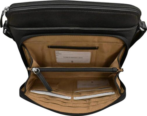 ili New York - Leather Shoulder Handbag w/Side Organizer - Soft, Smooth Leather Handbag w/RFID Blocking Lining - Image 4