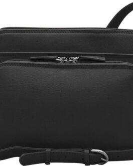 ili New York – Leather Shoulder Handbag w/Side Organizer – Soft, Smooth Leather Handbag w/RFID Blocking Lining