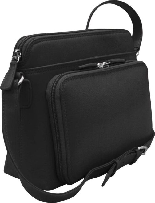 ili New York - Leather Shoulder Handbag w/Side Organizer - Soft, Smooth Leather Handbag w/RFID Blocking Lining - Image 6