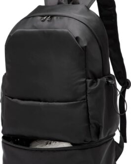 seyfocnia Gym Backpack for Men,Waterproof Backpack With Shoe Compartment Lightweight Travel Backpack Sports Backpack Casual Daypack Backpack-Black