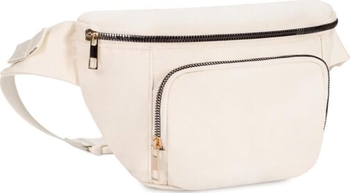 sportsnew Fanny Packs for Women,Large Waist Pack with Extra Extension Belt,Fashion Crossbody Belt Bags for Travel Walking Running Hiking Beige