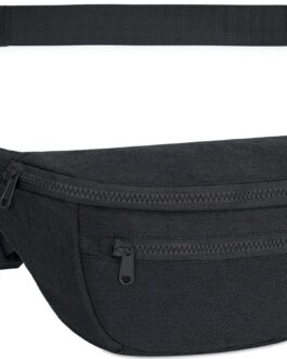 sportsnew Large Fanny Packs for Women, Waist Pack Fashion Crossbody Belt Bags for Walking Running Hiking Travel Bag Black patent pending