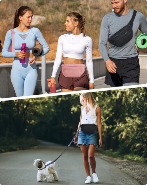 sportsnew Large Fanny Packs for Women, Waist Pack Fashion Crossbody Belt Bags for Walking Running Hiking Travel Bag Black patent pending - Image 8