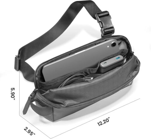 tomtoc Compact EDC Sling Bag, 4L Minimalist Chest Shoulder Backpack Crossbody Sling Bag for Men and Women, Water-resistant Lightweight Everyday Carry Casual Bag for Tactical, Travel, Work, Gym, Sport - Image 3