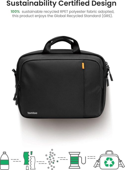 tomtoc Multi-functional Laptop Briefcase Business Shoulder Bag Fits 16-inch MacBook Pro M3/M2/M1, 15-inch MacBook Air, 15-inch Surface Laptop/Book, Water-repellent Protective Messenger Computer Bag - Image 6