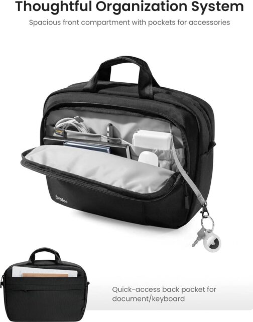 tomtoc Multi-functional Laptop Briefcase Business Shoulder Bag Fits 16-inch MacBook Pro M3/M2/M1, 15-inch MacBook Air, 15-inch Surface Laptop/Book, Water-repellent Protective Messenger Computer Bag - Image 4